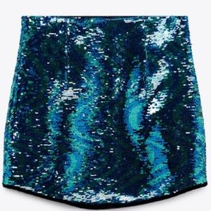 ZARA SHORT SEQUIN SKIRT 🔥NWT